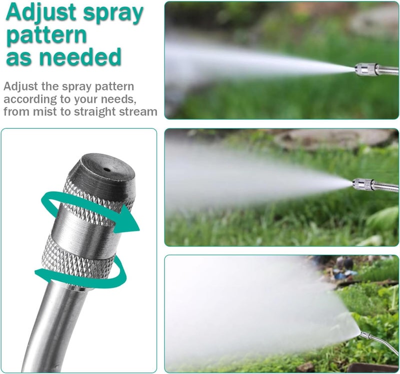 VanPet 2Pcs All Metal Replacement Sprayer Wand,1/4" & 3/8" Brass Barb Sprayer Wand Replacement, Stainless Steel Sprayer Wand with Shut off Valve & 2 Hose Clamps (2Pcs 29 Inches Sprayer Wand) - Image 5
